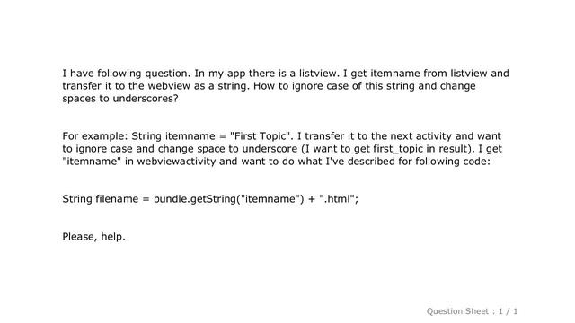 Android : How to change spaces to underscore and make string case insensitive? смотреть онлайн