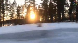 Стук колес поезда для сна, отдыха и релакса. Слушать звук поезда. Вид из окна поезда зимой.