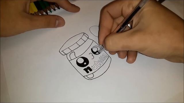 Как нарисовать Нутеллу kawaii? Лёгкие рисунки для срисовки смотреть онлайн