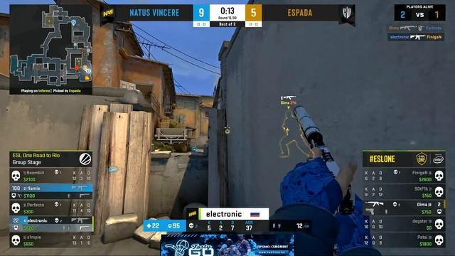 БУМЫЧ ЖЁСТКО ВЫРУБАЕТ ЭСПАДУ! СИМПЛ ГОРИТ В ВОЙСЧАТ! Natus Vincere vs Espada | Inferno | ESL One Ri смотреть онлайн