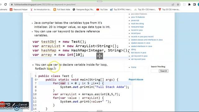var keyword in Java | Full Stack Adda | Narayana Bojja смотреть онлайн