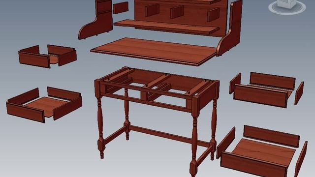 3D Furniture in Autodesk Inventor. Writing desk.avi смотреть онлайн