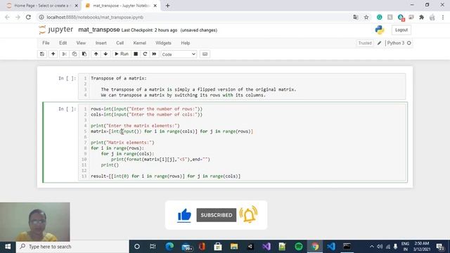 Learning Python in Tamil | Part-51 | MATRIX TRANSPOSE смотреть онлайн