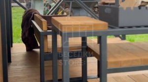 БЕСЕДКА в стиле ЛОФТ своими руками. С БАРБЕКЮ и ДРОВНИКОМ.