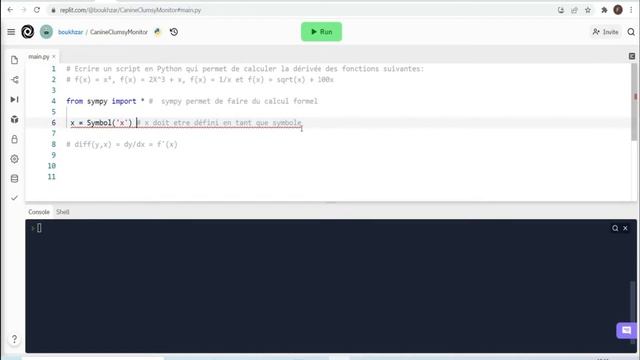 Python - Programme permettant de calculer la dérivée d'une fonction - exemples смотреть онлайн