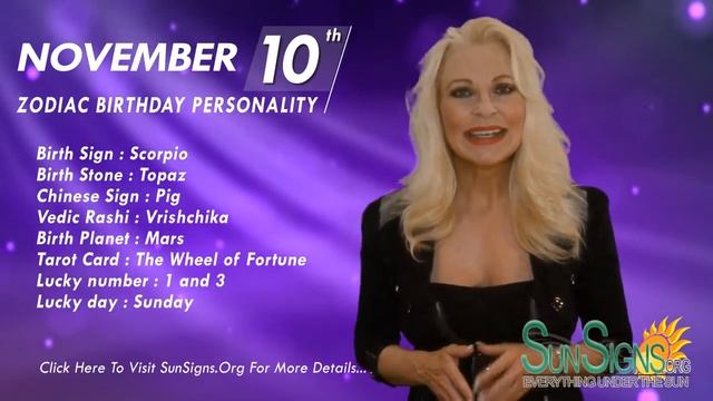 November 10th Zodiac Horoscope Birthday Personality - Scorpio - Part 2 смотреть онлайн