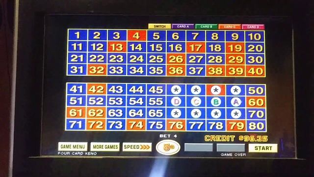4 Card Keno: Part 1 of 5 session play. 9 spot pattern смотреть онлайн