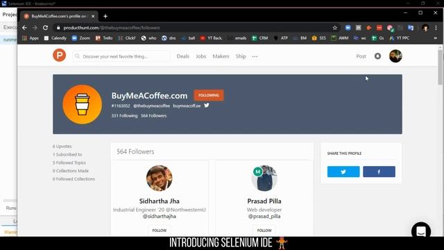 Selenium IDE ? | Building A Follow Bot For ProductHunt | No Code Automations For Growth Hackers ? смотреть онлайн