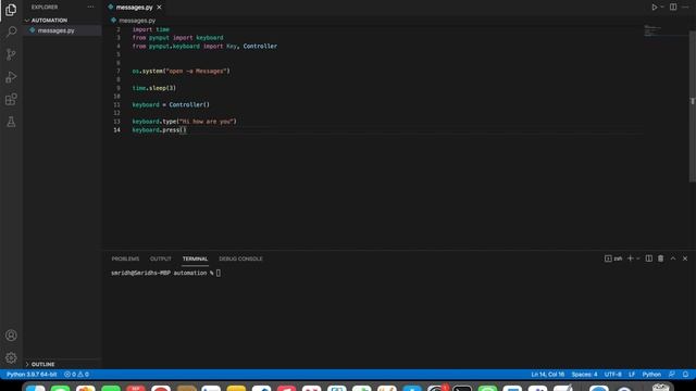 How to automate sending messages through iMessage on macOS using Python(Pynput). смотреть онлайн