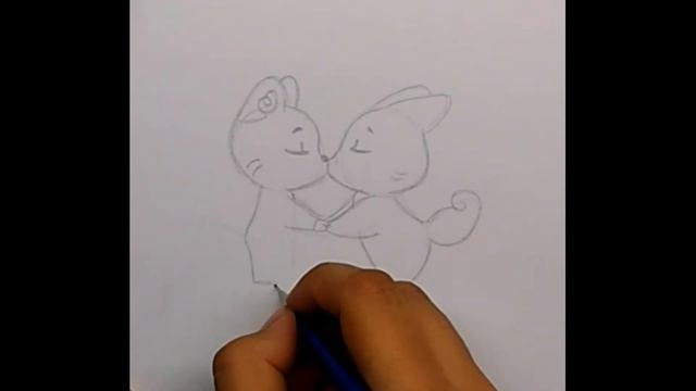 Как нарисовать котика и лисичку // любовь // на открытку смотреть онлайн