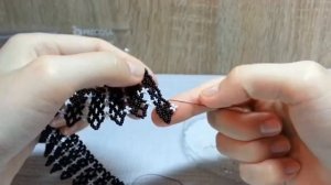 Beaded Necklace/Beaded corner/Колье из бисера/Колье «Добро и зло»/Колье уголок из бисера