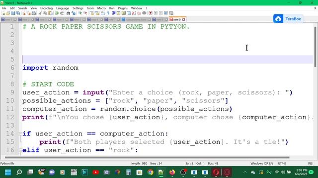 Python program - Rock, paper, scissors! смотреть онлайн