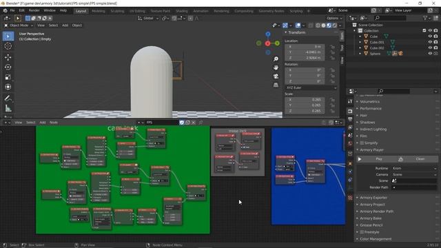 FPS Armory 3D tutorial PART 2 (only nodes). #armory3d смотреть онлайн