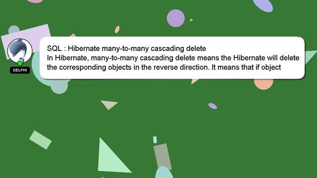 SQL : Hibernate many-to-many cascading delete смотреть онлайн