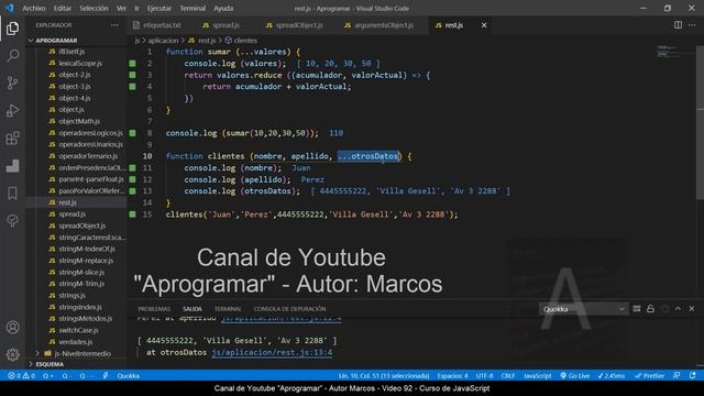 Aprogramar con JavaScript - 92 Parametros Rest смотреть онлайн