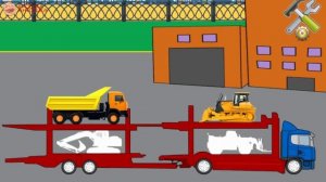 Мультфильм про Машинки Собираем силуэт Развивающий мультик