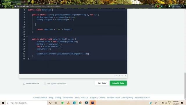 #10 Hackerrank /java Substring comparisons/Java Practice Set/Point of education/ смотреть онлайн