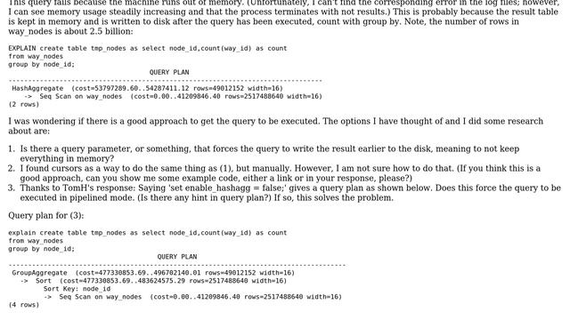 Databases: PostgreSQL - Out of memory on count group by query смотреть онлайн
