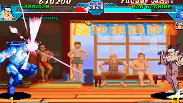 Marvel vs Capcom PS1 - Morrigan & War Machine Gameplay смотреть онлайн
