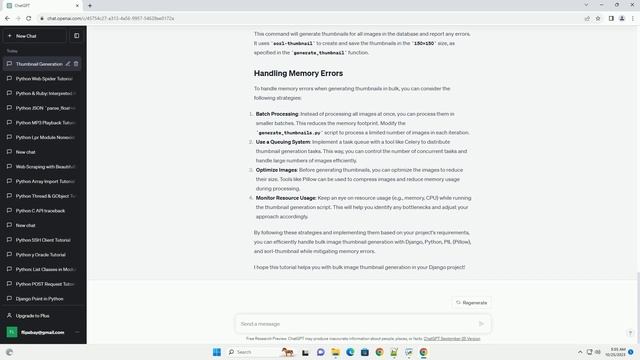 Django Python PIL sorl thumbnail generation in bulk memory error смотреть онлайн