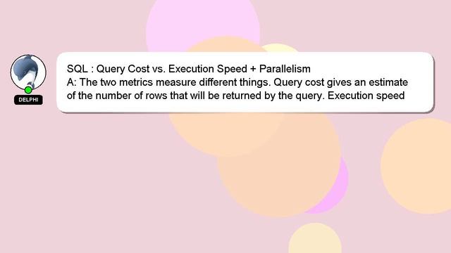 SQL : Query Cost vs. Execution Speed + Parallelism смотреть онлайн