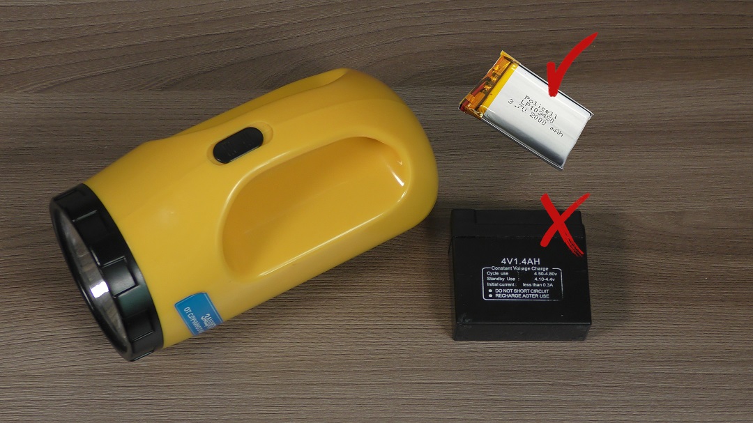 Ремонт и переделка светодиодного фонаря со свинцовой на Li-Pol батарею. смотреть онлайн