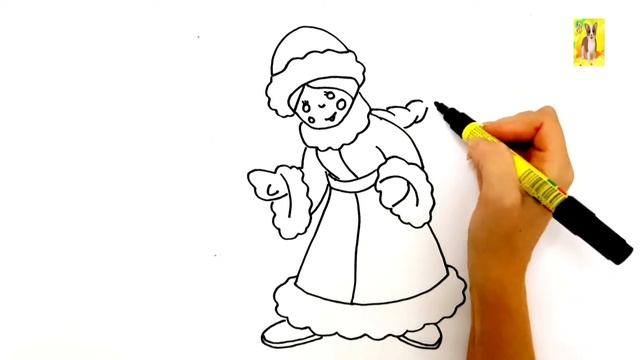 Снегурочка.Мультик рисунок.Как нарисовать Снегурочку. смотреть онлайн