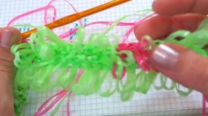 МК двухсторонней мочалки с рисунком вишни часть 1 из 2