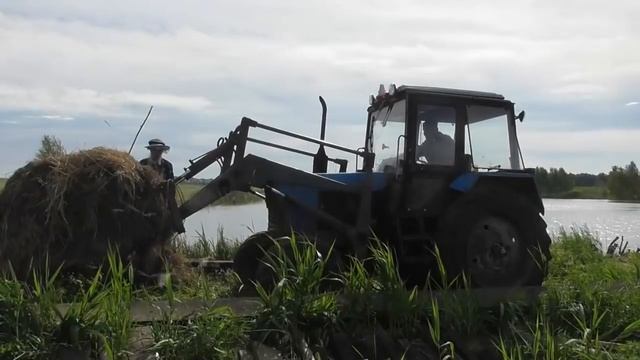 Рыжковский пруд. Игорь Барабаш привёз сена для самана. 16. 06. 2018 смотреть онлайн