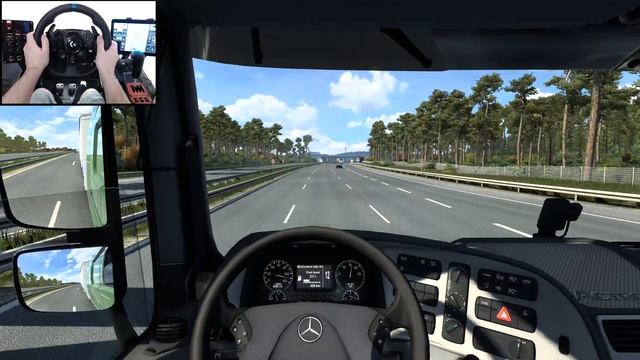 Mercedes Actros 580km | Euro Truck Simulator 2 | Logitech G923 Web cam [4k] смотреть онлайн