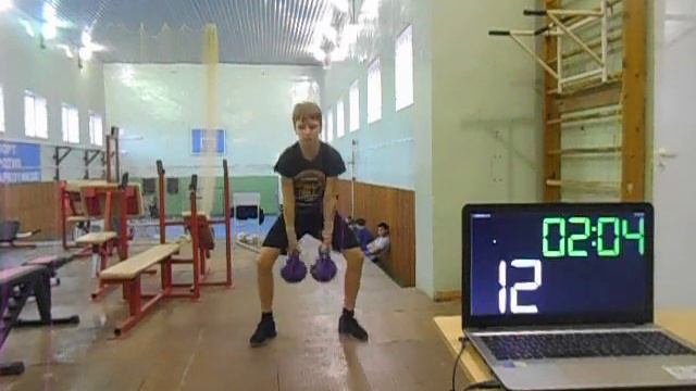 Гиревой спорт. Алексеев Максим 2008 года Толчок 2-х гирь по Длин. Циклу 12 кг за 3 минуты (Спринт). смотреть онлайн