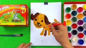 Учимся рисовать собачку - Рисуем красками