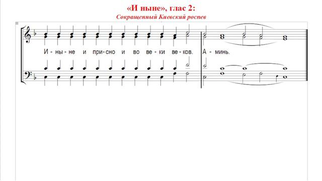 🎼 «И ныне...», Глас 2 (бас). Сокращенный Киевский роспев смотреть онлайн