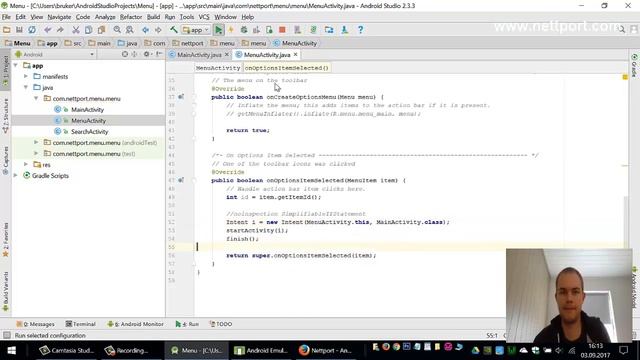 Android Java - Toolbar Actionbar title, menu and back b смотреть онлайн