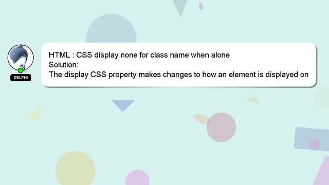 HTML : CSS display none for class name when alone смотреть онлайн