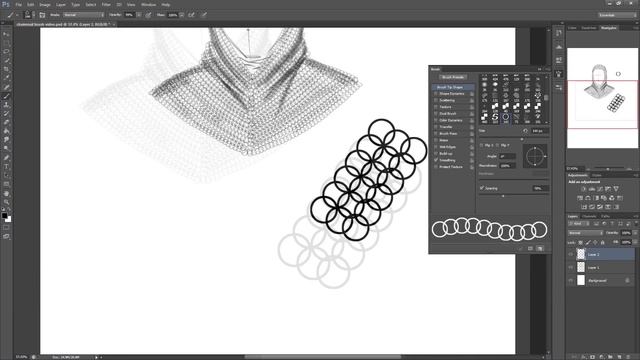 Chain mail custom brush Photoshop tutorial смотреть онлайн