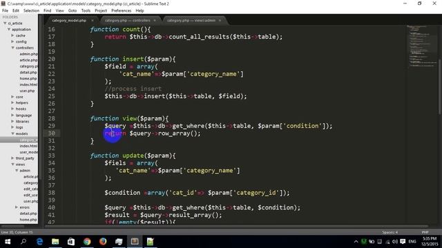 codeigniter 3 project 5 crud category table смотреть онлайн