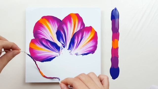 (346) How to paint gradient color petal | String pull technique | Fluid acrylic | Designer Gemma77 смотреть онлайн