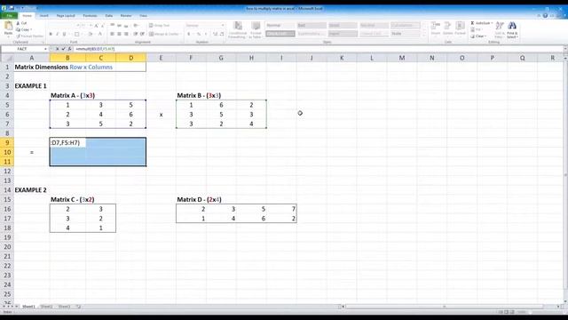 How to multiply two matrices in Excel 2010 смотреть онлайн