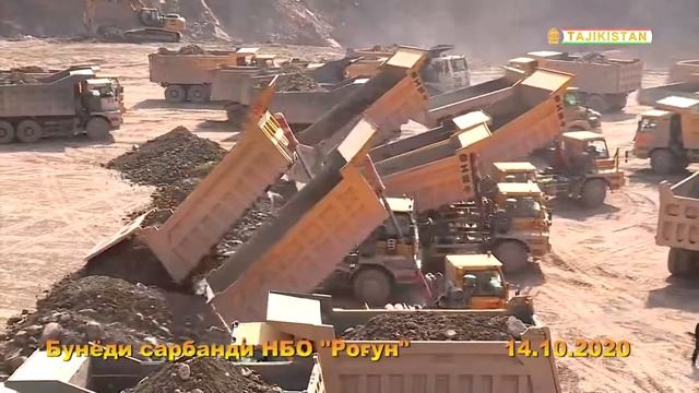 Строительство одного из крупнейших проектов века и самой высокой плотины в мире. ГЭС Рогун, Тадж. смотреть онлайн