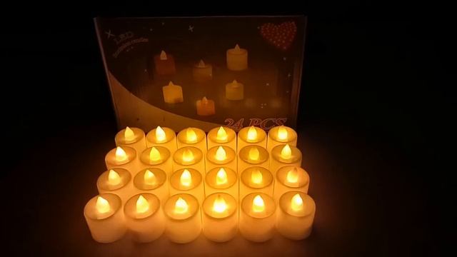 Светодиодные свечи 24 шт. (батарейки в комплекте) смотреть онлайн