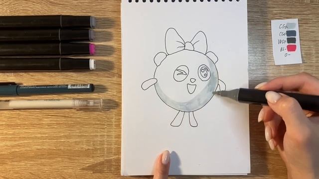 Как нарисовать пандочку карандашом и скетч маркерами | Рисунок для детей, поэтапно и легко смотреть онлайн