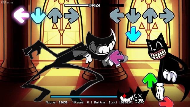 Friday Night Funkin' - Bendy vs Cartoon Cat (Sansational) - Indie Cross Mod смотреть онлайн