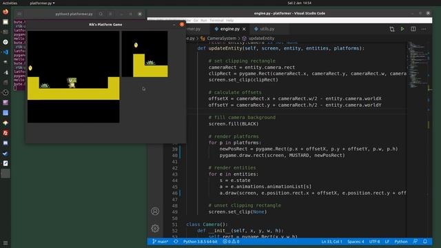 Python and Pygame Platform Game Part 16 - Camera Tracking смотреть онлайн