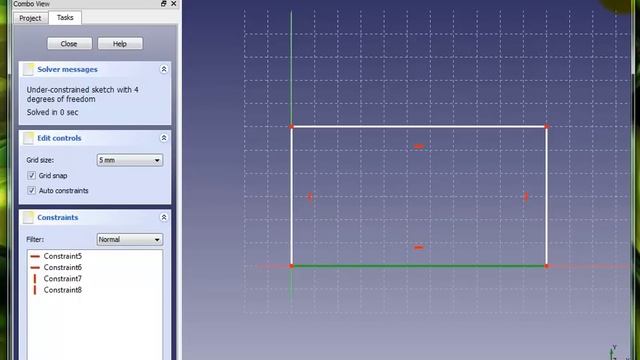 FreeCAD simple rectangle extrusion смотреть онлайн