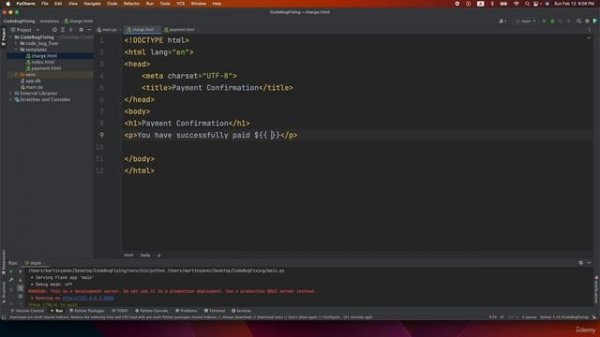 6 - Add Payments to Your AppIntegrate the Code Fixing Application - 27 - Set Up User Charge Page