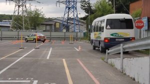 Практические занятия на площадке категория D (автобус)