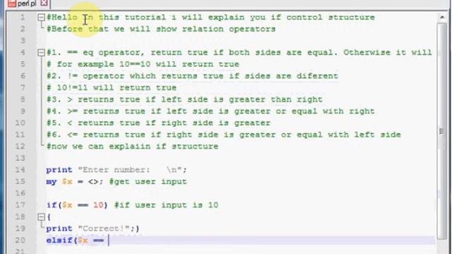 Perl Beginner Tutorial #Relational Operators #IF Control Structure - Part 9 смотреть онлайн