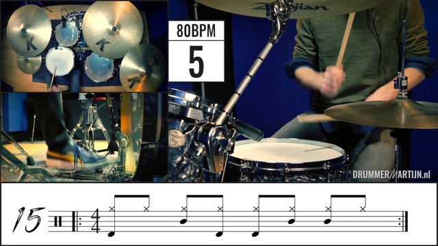 The Top 20 Beginner Drum Beats - 80 BPM part 2 смотреть онлайн