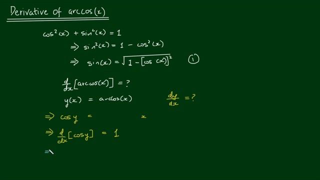 How to differentiate arccos(x) смотреть онлайн